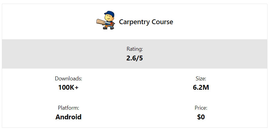 carpentry course app download