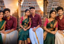 Dream frame: The Art of South Indian AI Portrait Prompting Wedding love edit